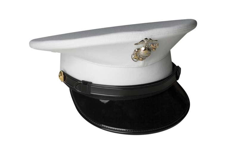 Marine Corps Enlisted Dress Cap, White - Bernard Cap | Genuine Military Headwear & Apparel